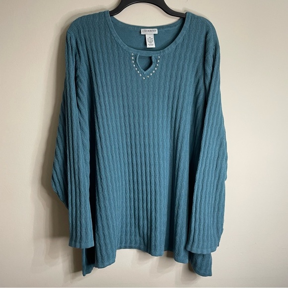 Catherine’s Teal Sweater Top - Picture 1 of 4